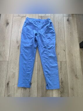 Jaanuu Petite Small Cobalt Blue Cargo Scrub Pants - multi pockets